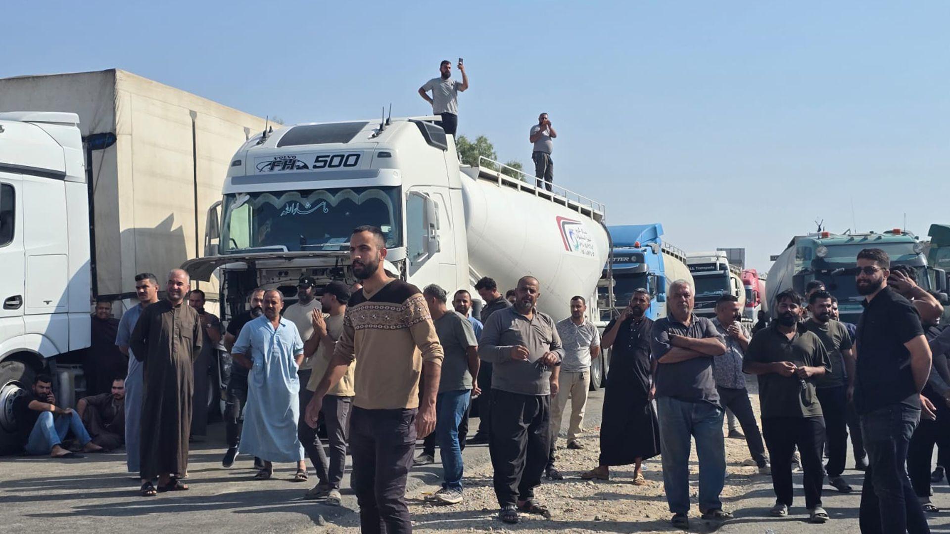 لە بازگەی چیمەن شۆفێرانی بارهەڵگر گردبوونەوە