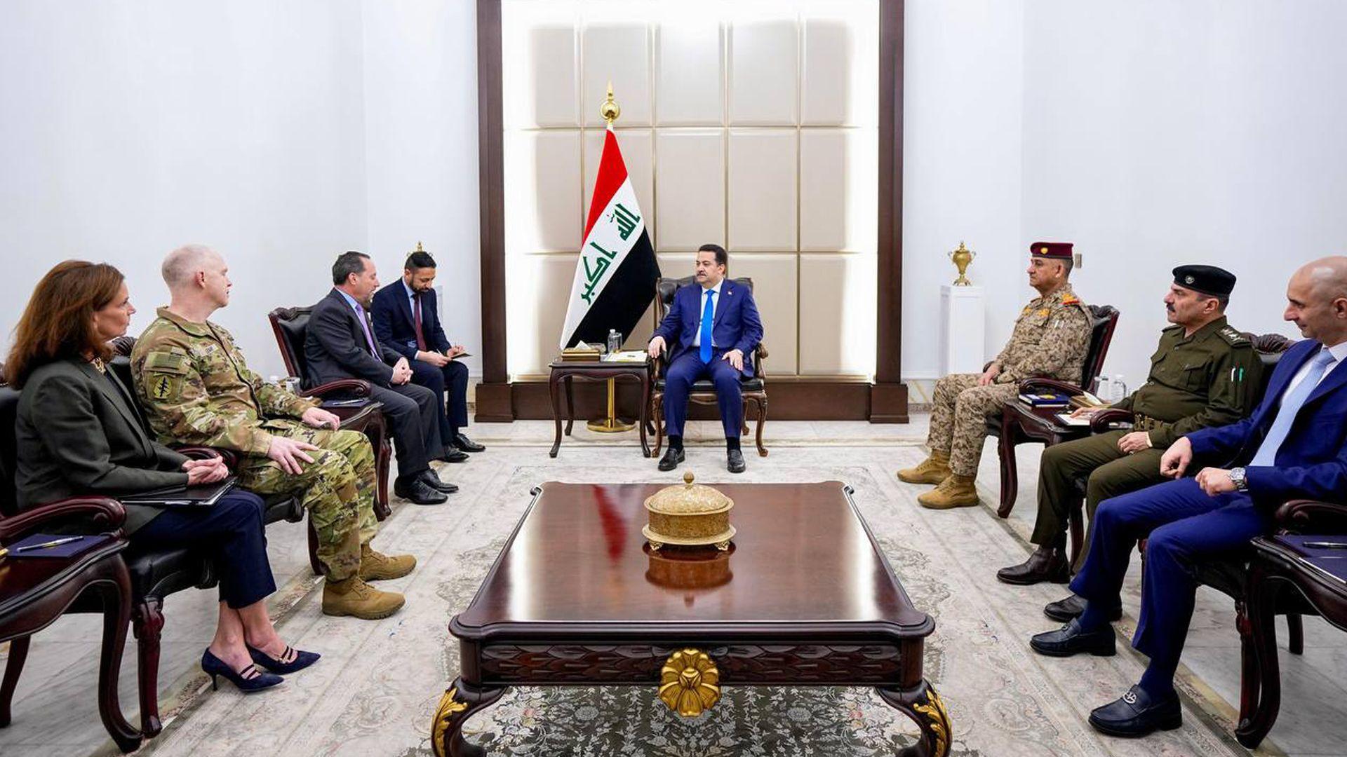 سودانی و فەرماندەی هێزەكانی هاوپەیمانی نێودەوڵەتی كۆبوونەوە 