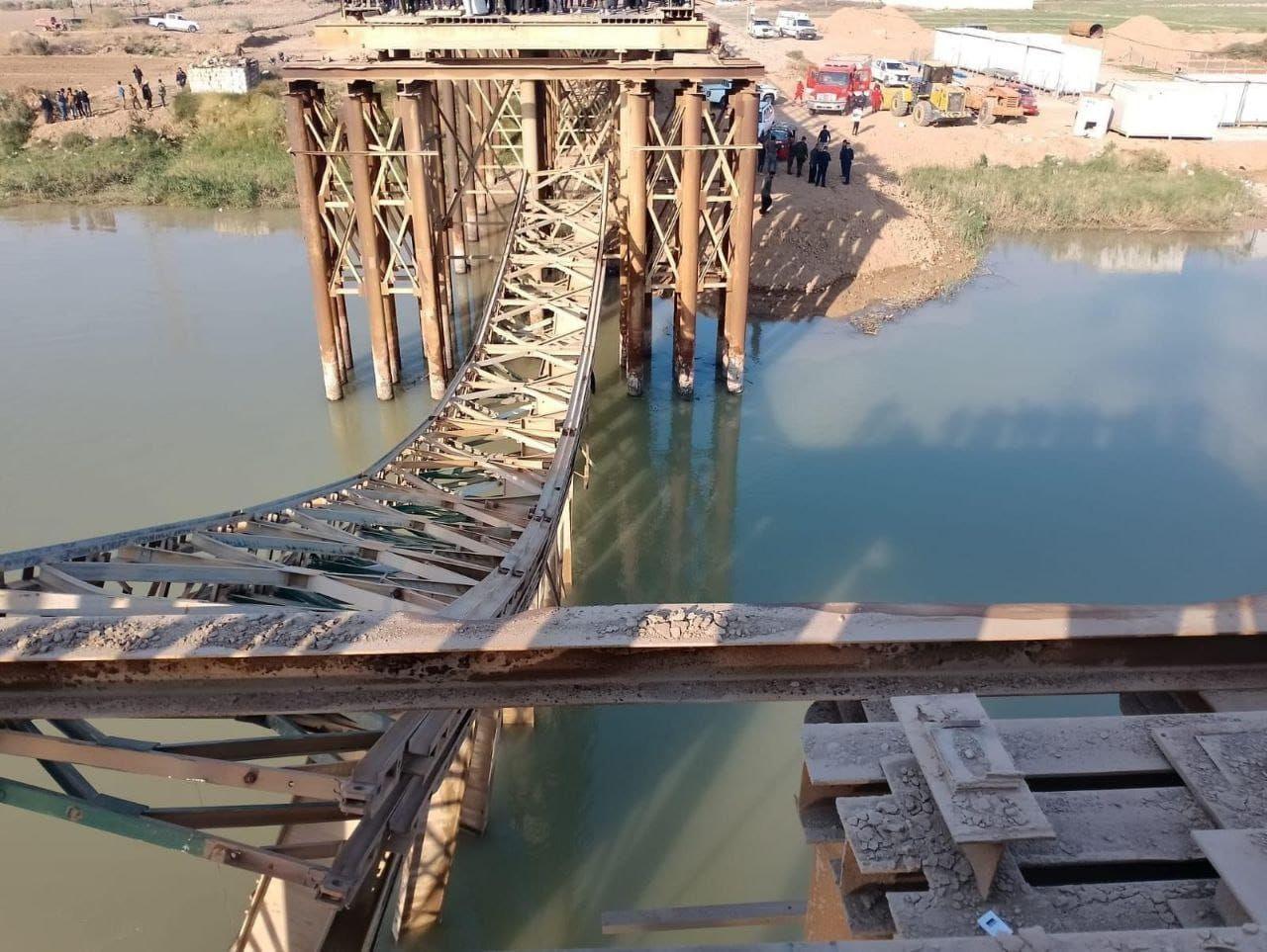 مصرع واصابة 3 اشخاص نتيجة انهيار جسر الطبر الحديدي في ميسان