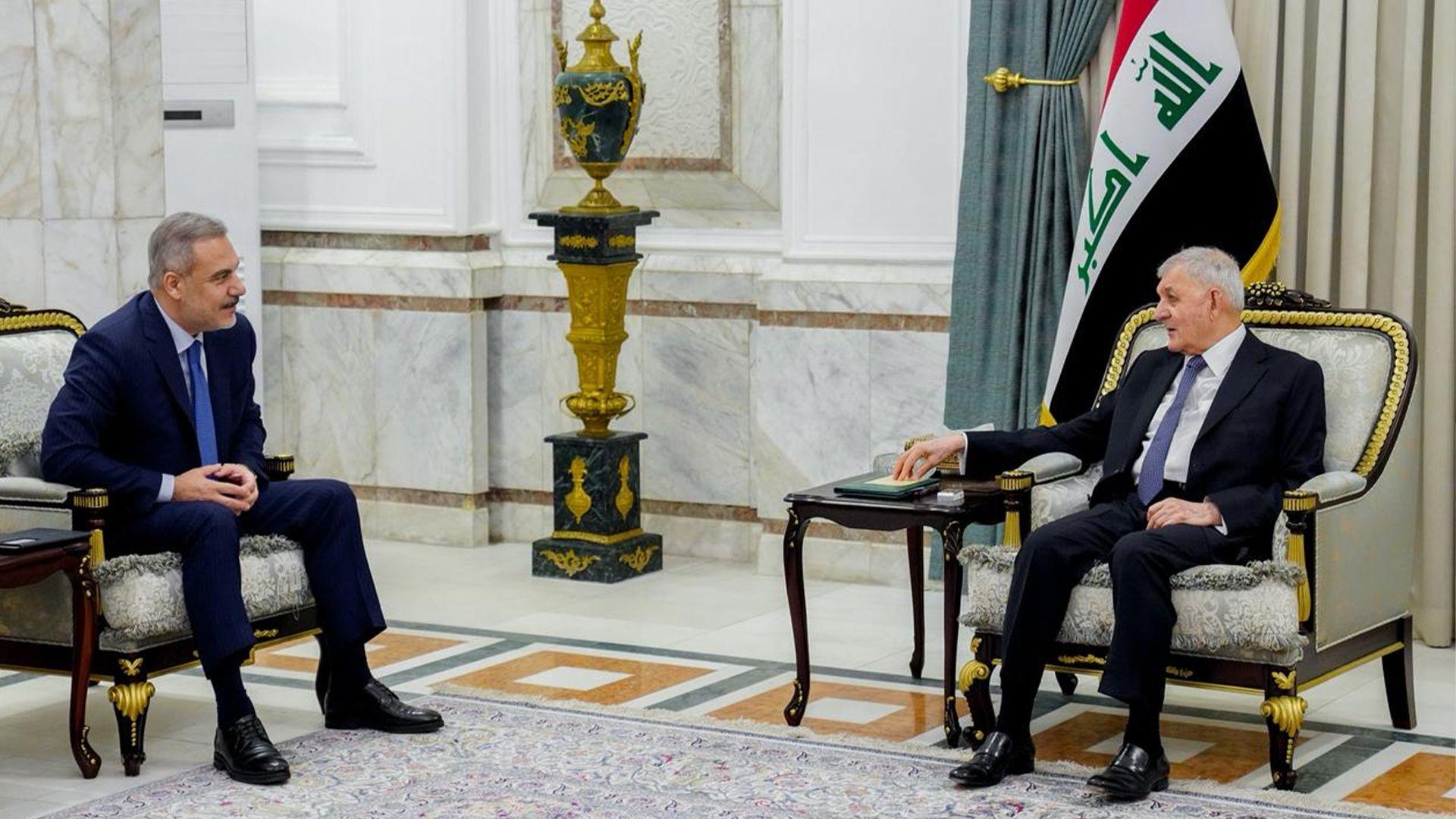 سەرۆک کۆماری عیراق پێشوازی لە وەزیری دەرەوەی تورکیا کرد