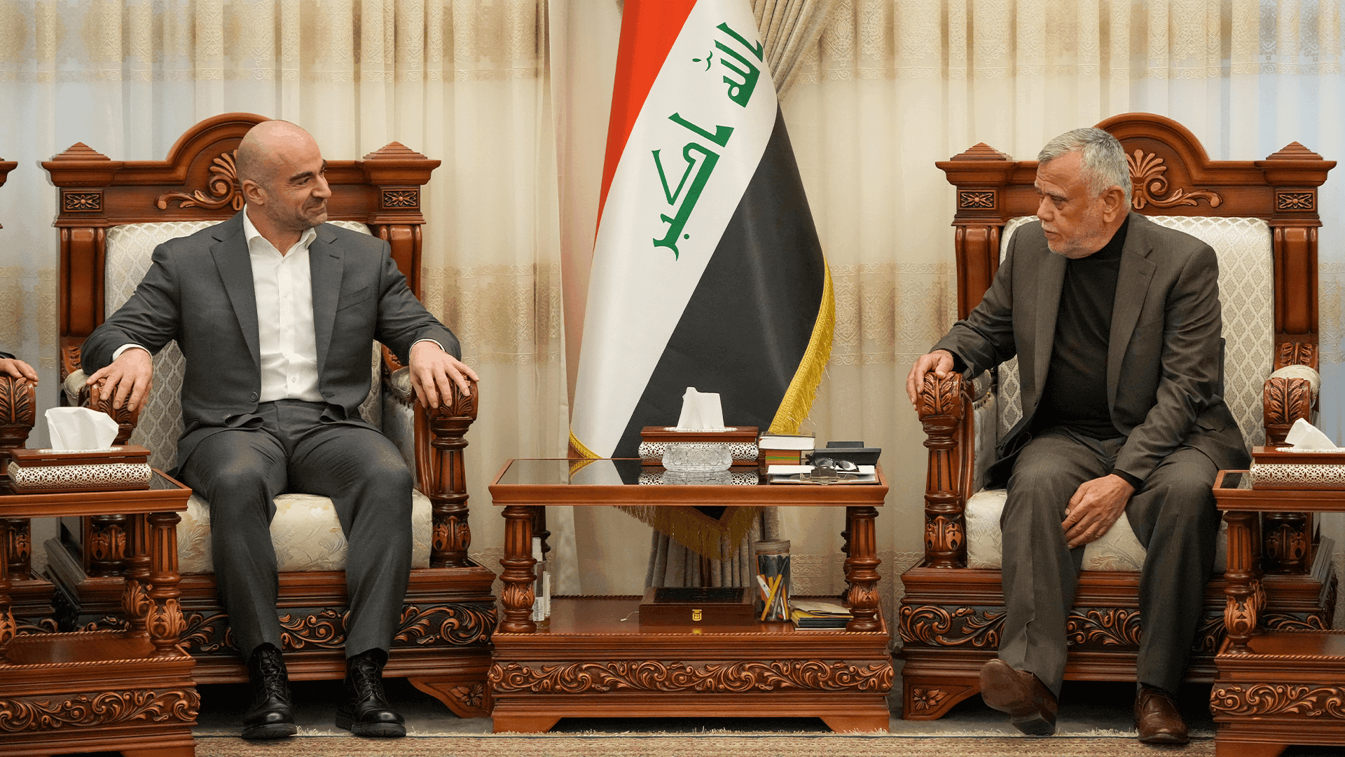 بافڵ جەلال تاڵەبانی وهادی عامری کۆبوونەوە