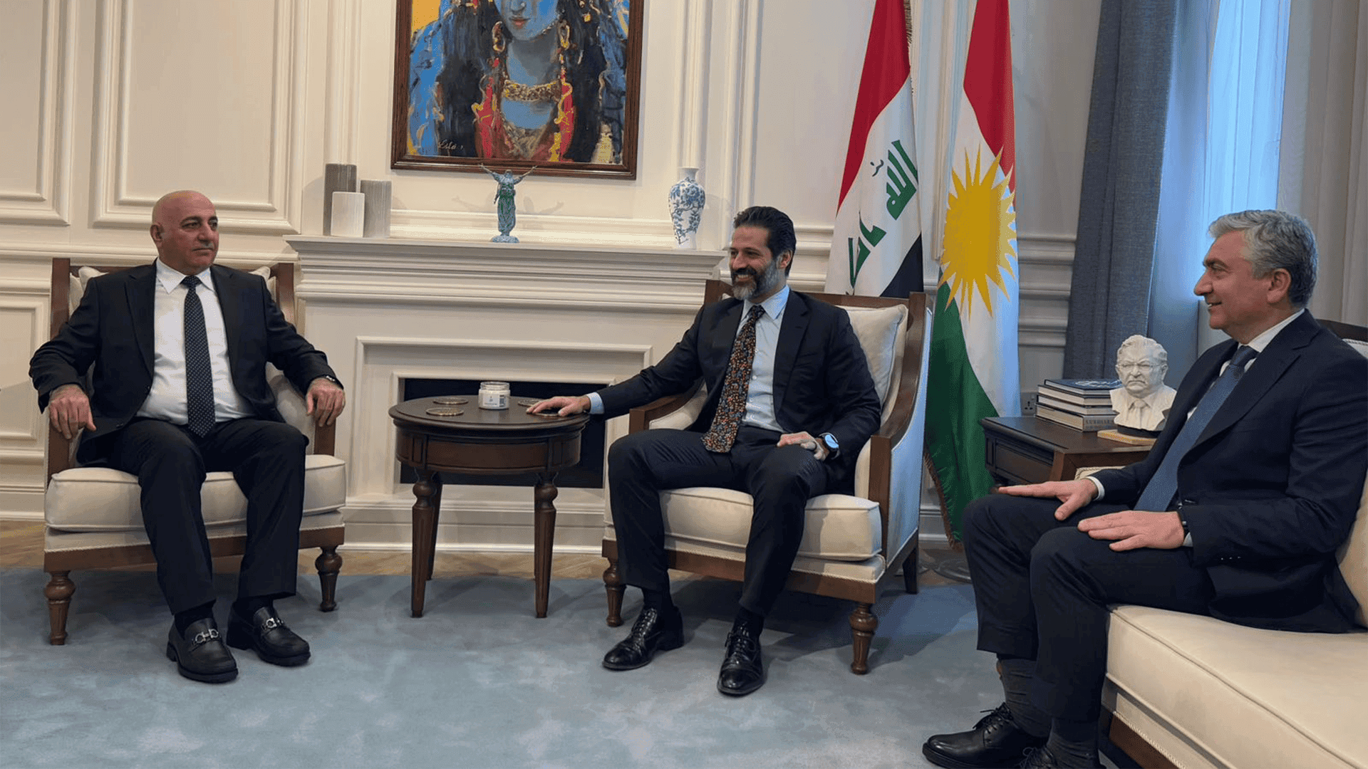 قوباد تاڵەبانی لەگەڵ سەرۆکی ئاژانسی پاراستن و زانیاری / زانیاری و سەرۆکی دەزگای ئاسایشی هەرێم کۆبووەوە