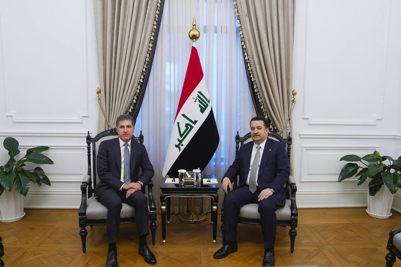 نێچیرڤان بارزانی و محەمەد شیاع سودانی لە بەغداد كۆبوونەوە
