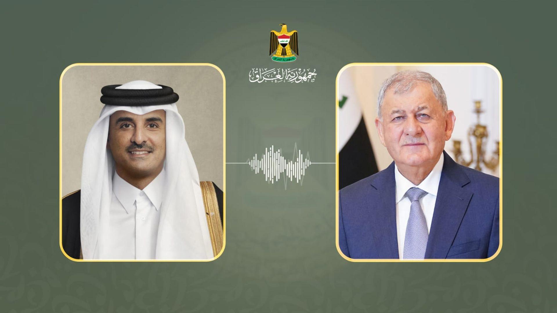 سەرۆک کۆمار لەگەڵ ئەمیری قەتەر بارودۆخی ناوچەکەیان تاوتوێ کرد