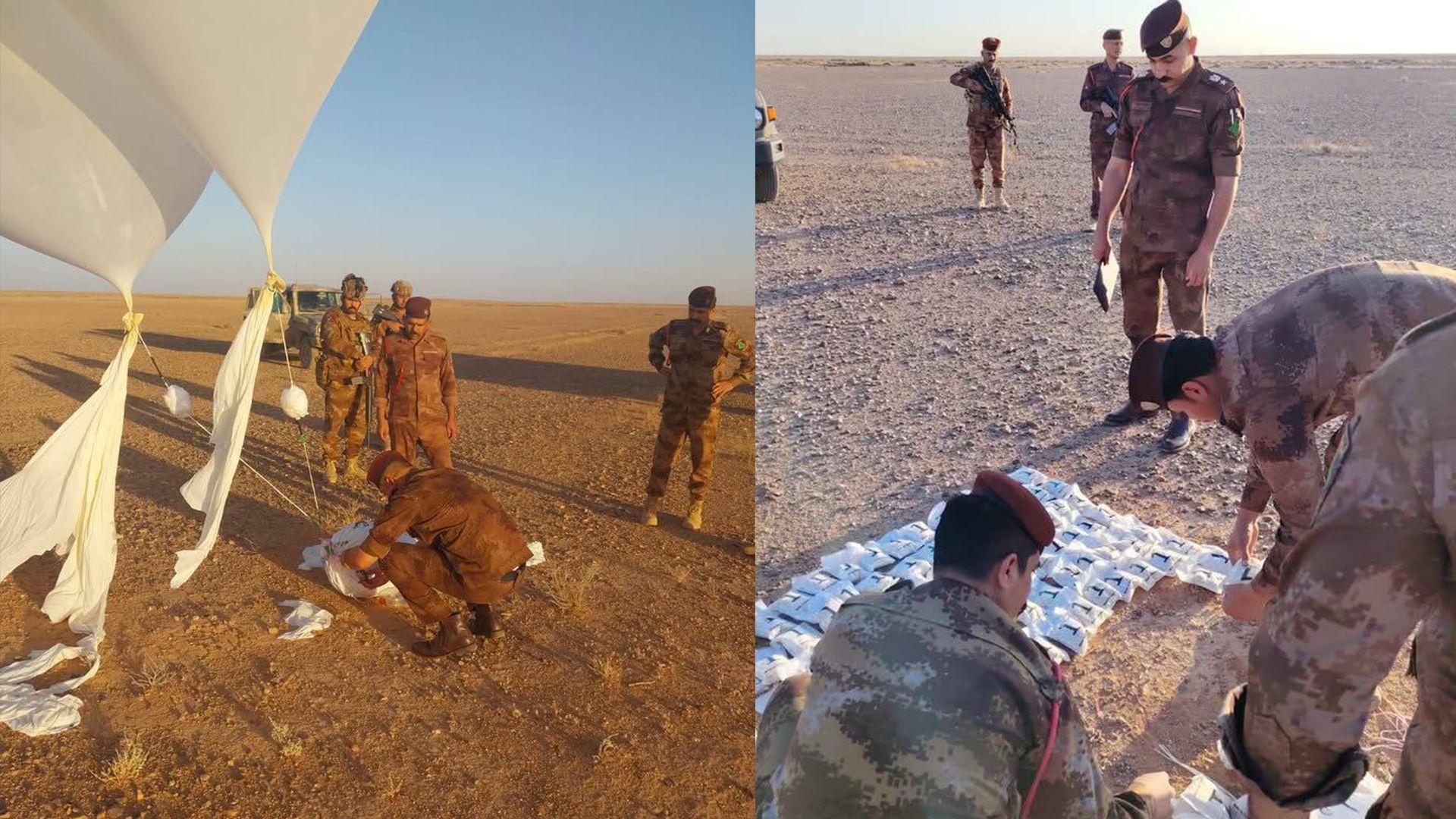 هێزەکانی سنوری عیراق رێگری لە قاچاخچێتیی 34 کیلۆگرام ماددەی هۆشبەر بە باڵۆن دەکەن