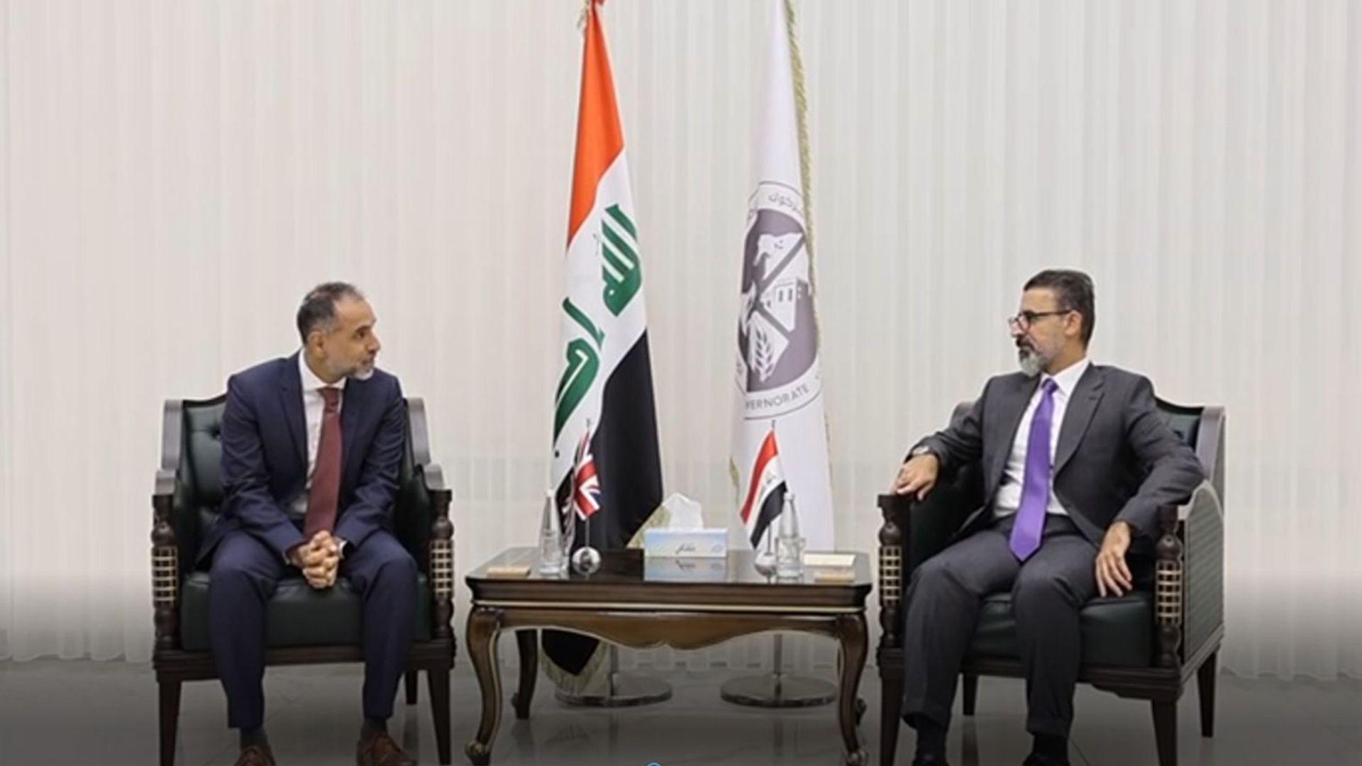 پارێزگاری کەرکوک و باڵیۆزی بەریتانیا لە عیراق کۆبوونەوە