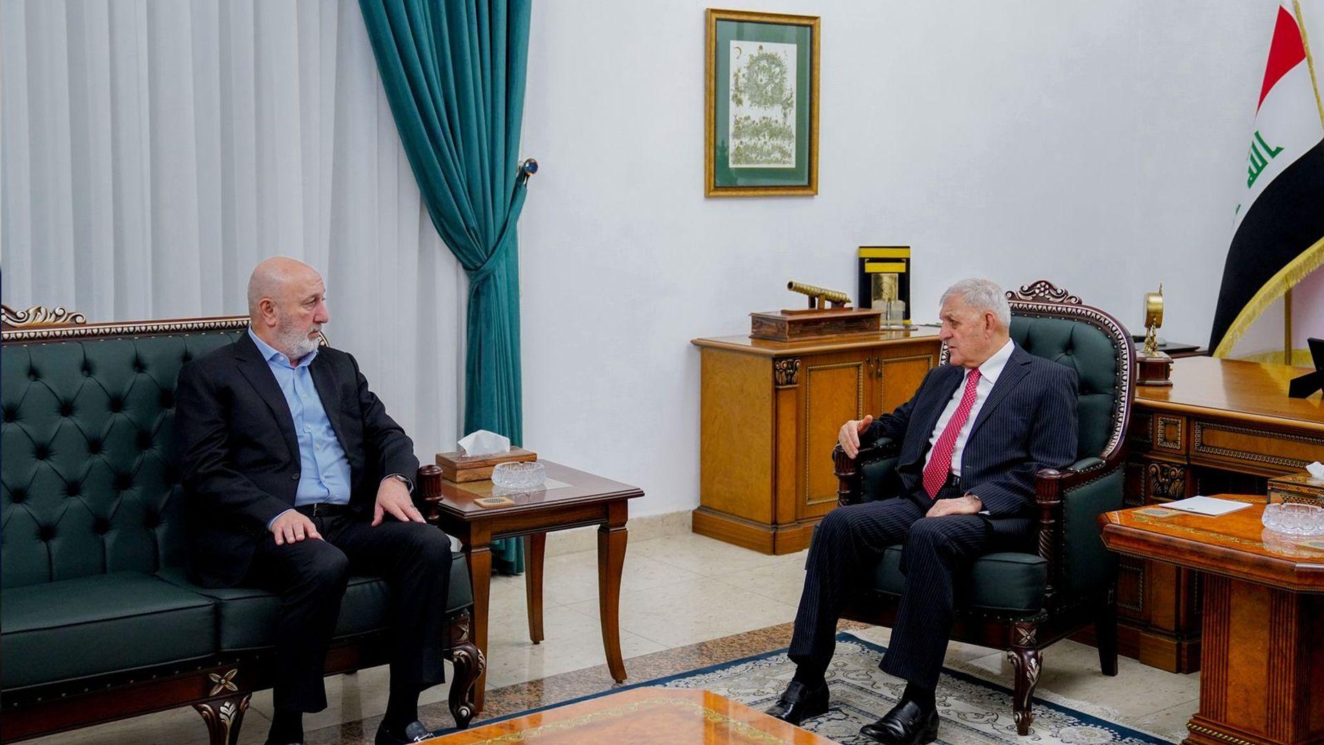 سەرۆک کۆمار پێشوازی لە لێپرسراوی مەکتەبی سیاسی یەکێتی نیشتمانیی کوردستان - بەغداد کرد