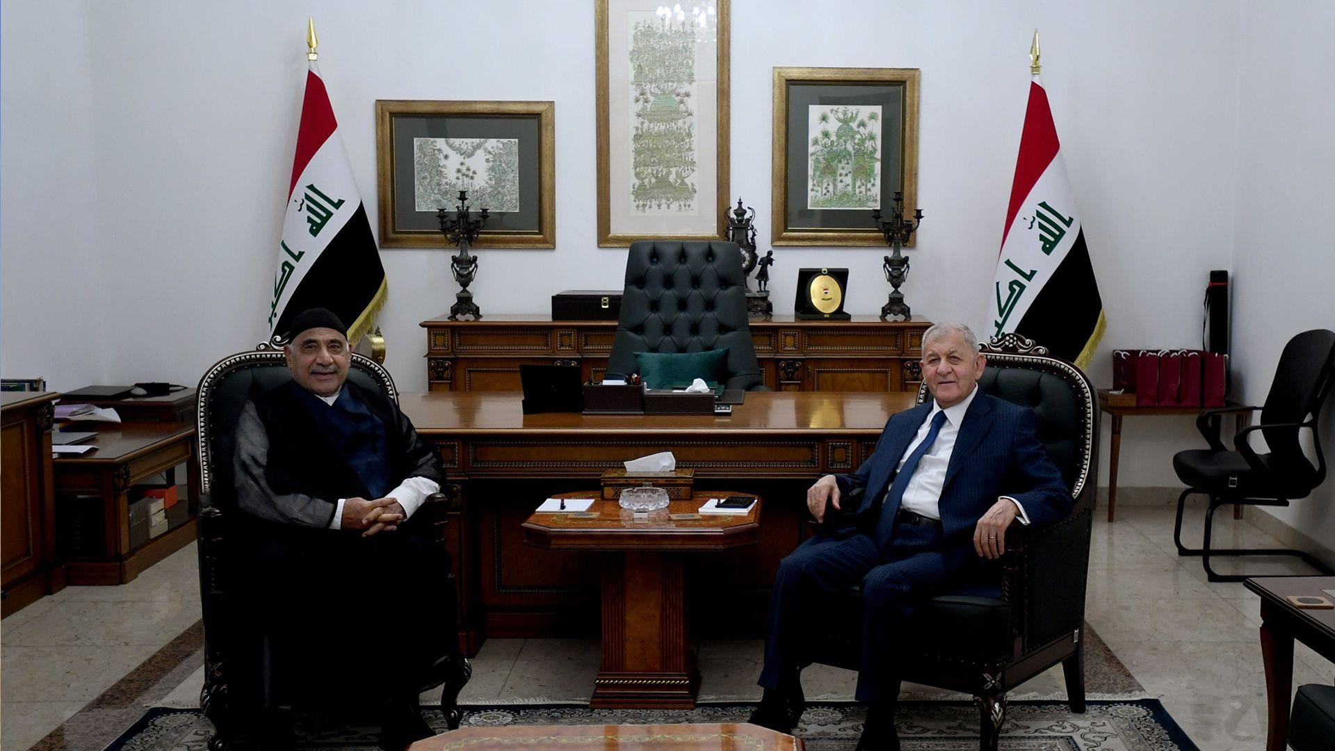 سەرۆک کۆماری عیراق پێشوازی لە عادل عەبدولمەهدی دەکات