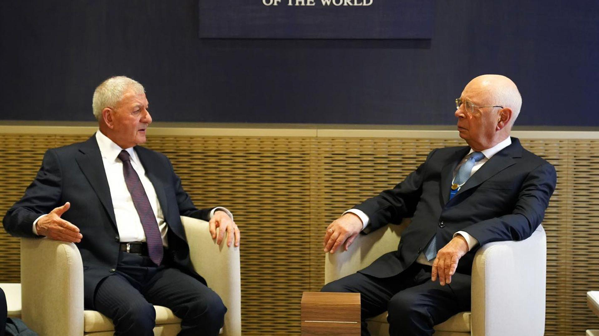 سەرۆک کۆمار لەگەڵ سەرۆکی کۆڕبەندی ئابووری جیهانی داڤۆس کۆبووەوە