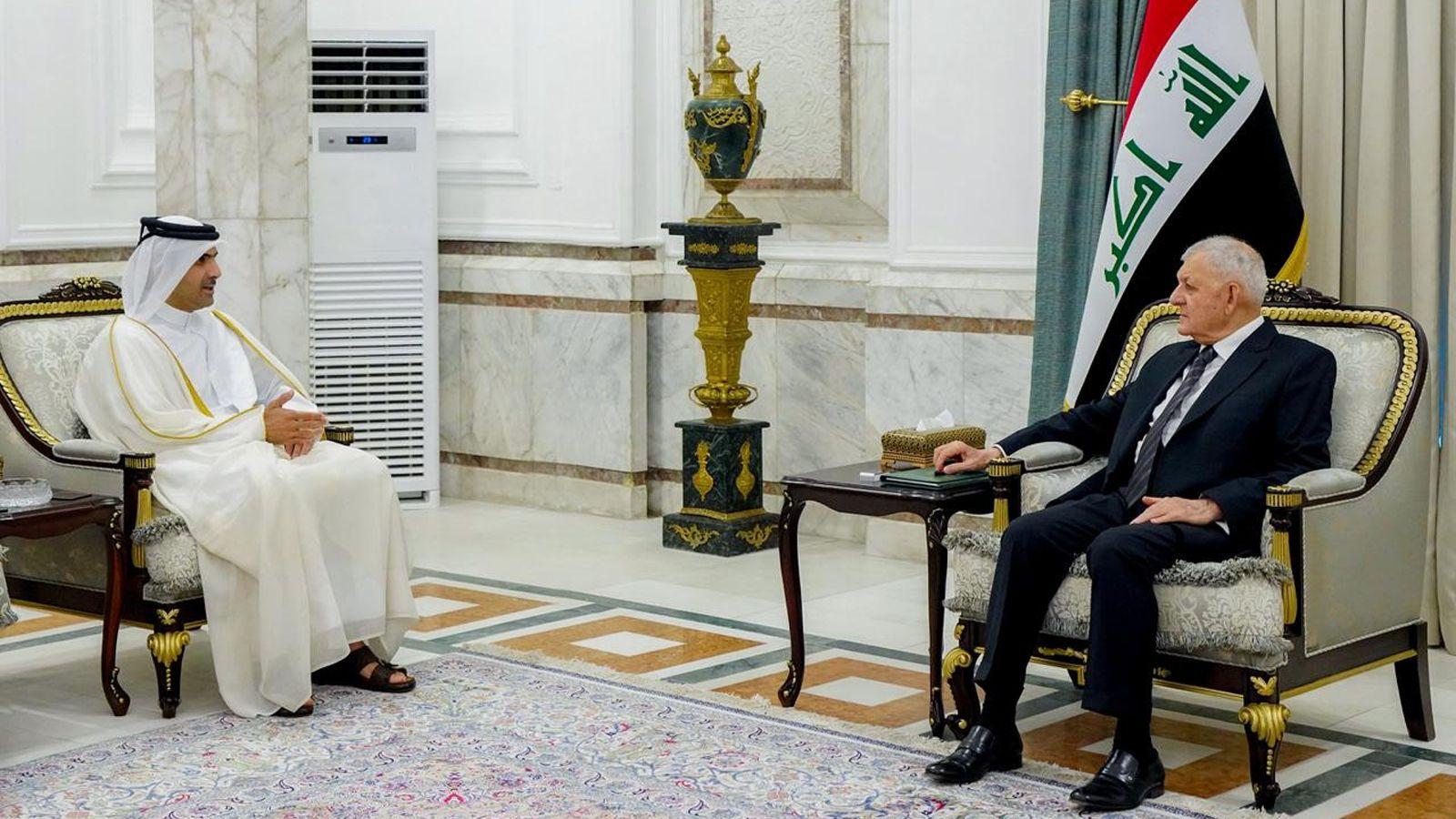 سەرۆک کۆمار پێشوازی لە وەزیری رۆشنبیری قەتەر و وەفدی یاوەری دەکات