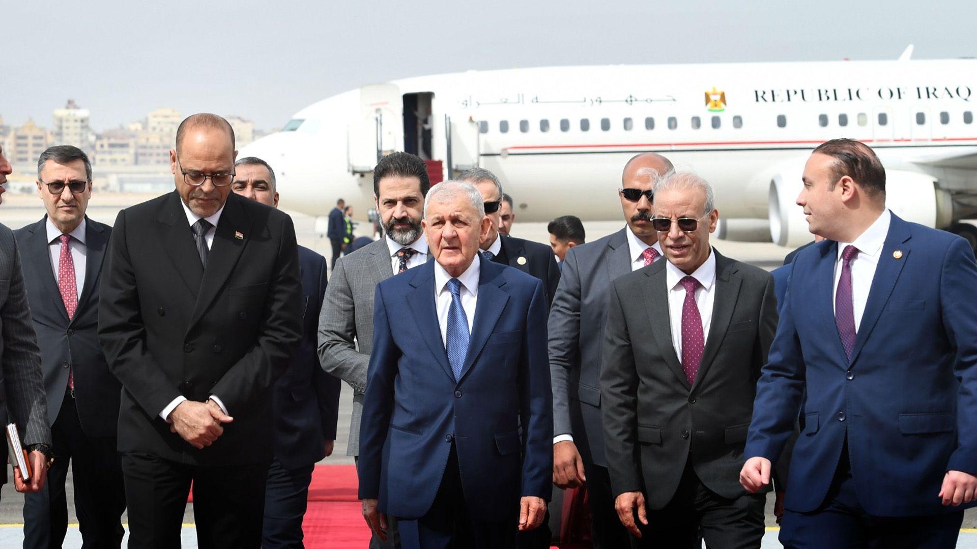 سەرۆك كۆماری عیراق گەیشتە میسر بۆ بەشداریكردن لە لوتكەی عەرەبی