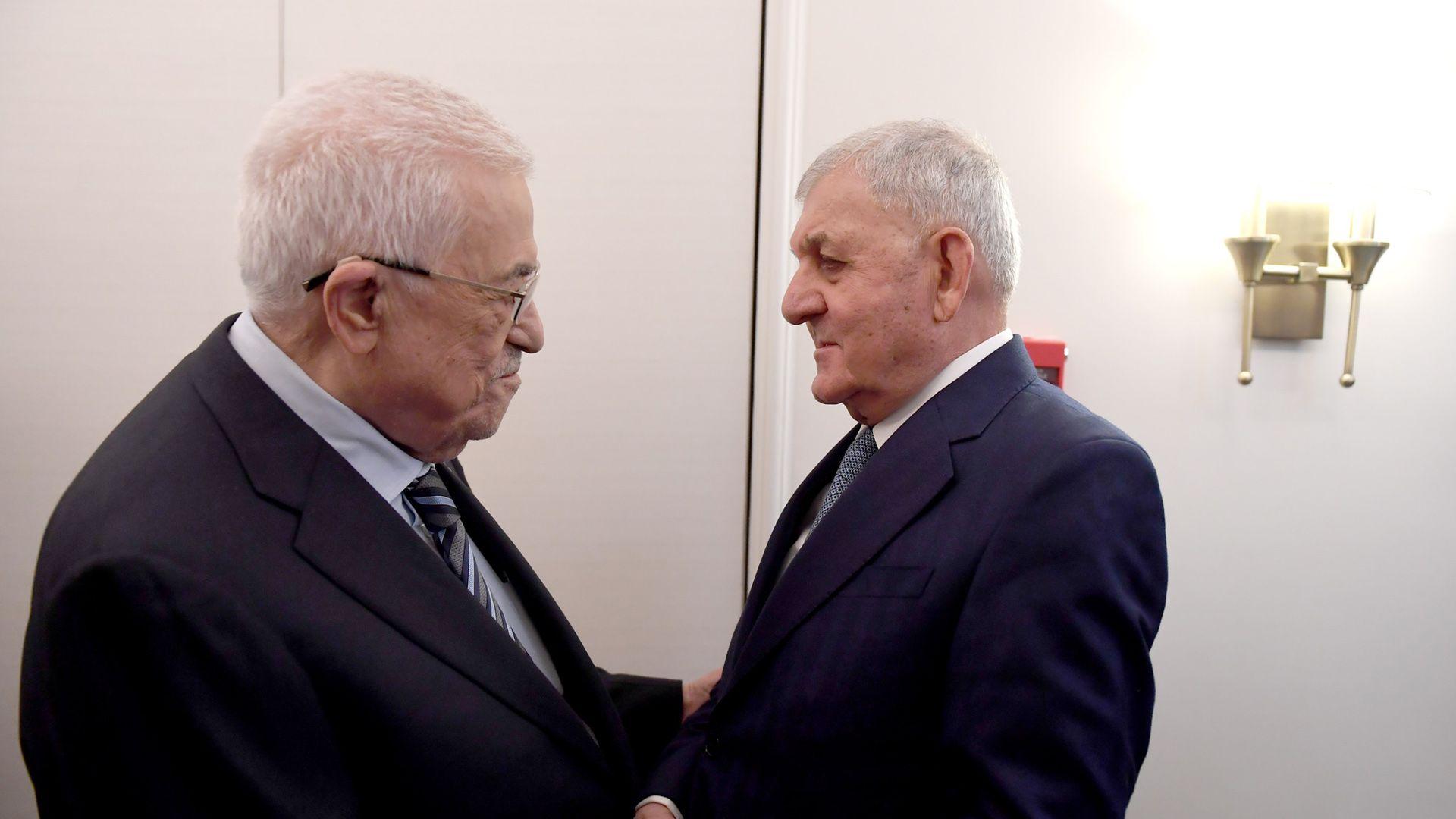 سەرۆک کۆمار پێشوازی لە سەرۆکی فەلەستین دەکات