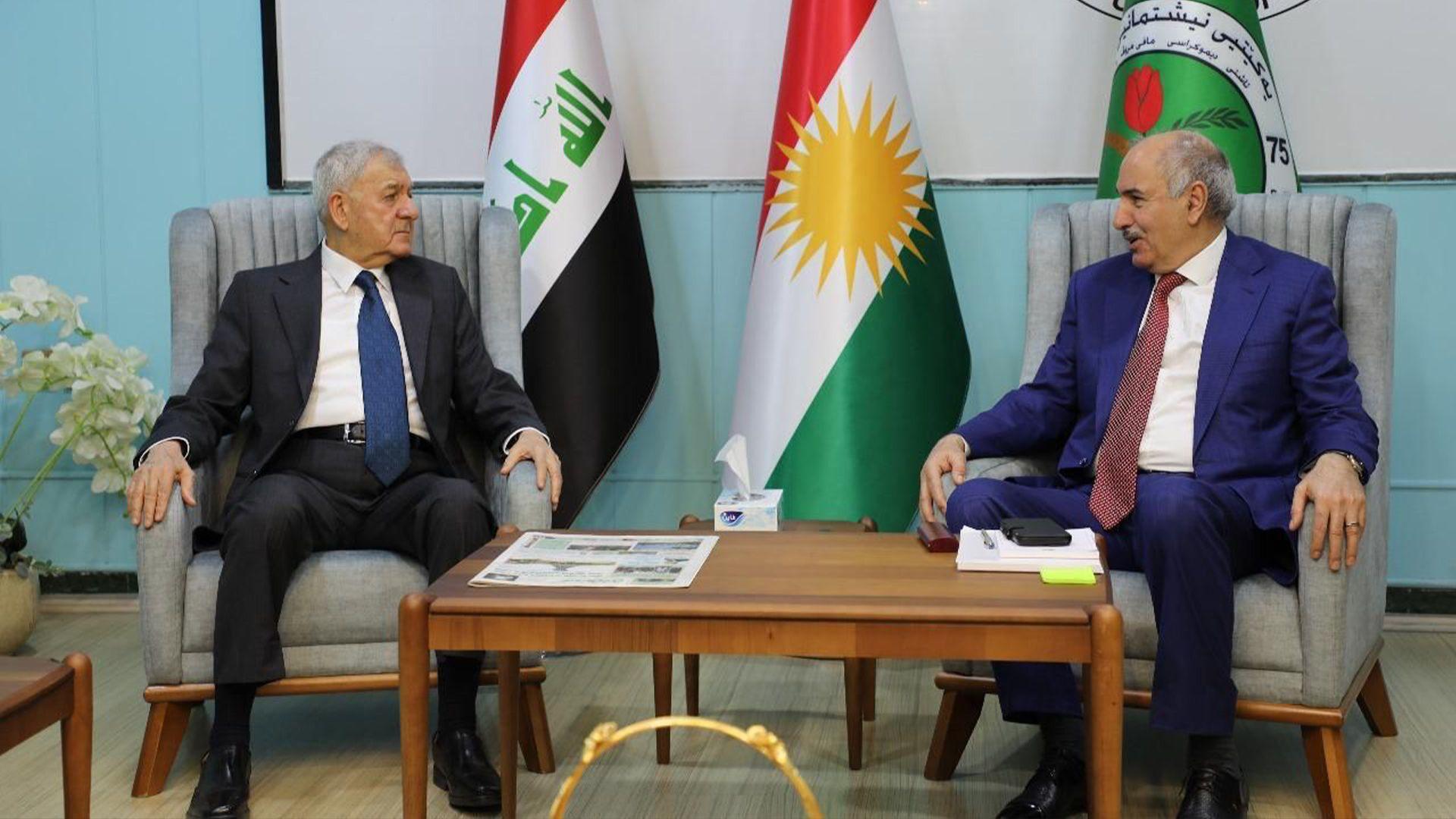 سەرۆک کۆماری عیراق سەردانی مەکتەبی راگەیاندن و هۆشیاری یەکێتی کرد