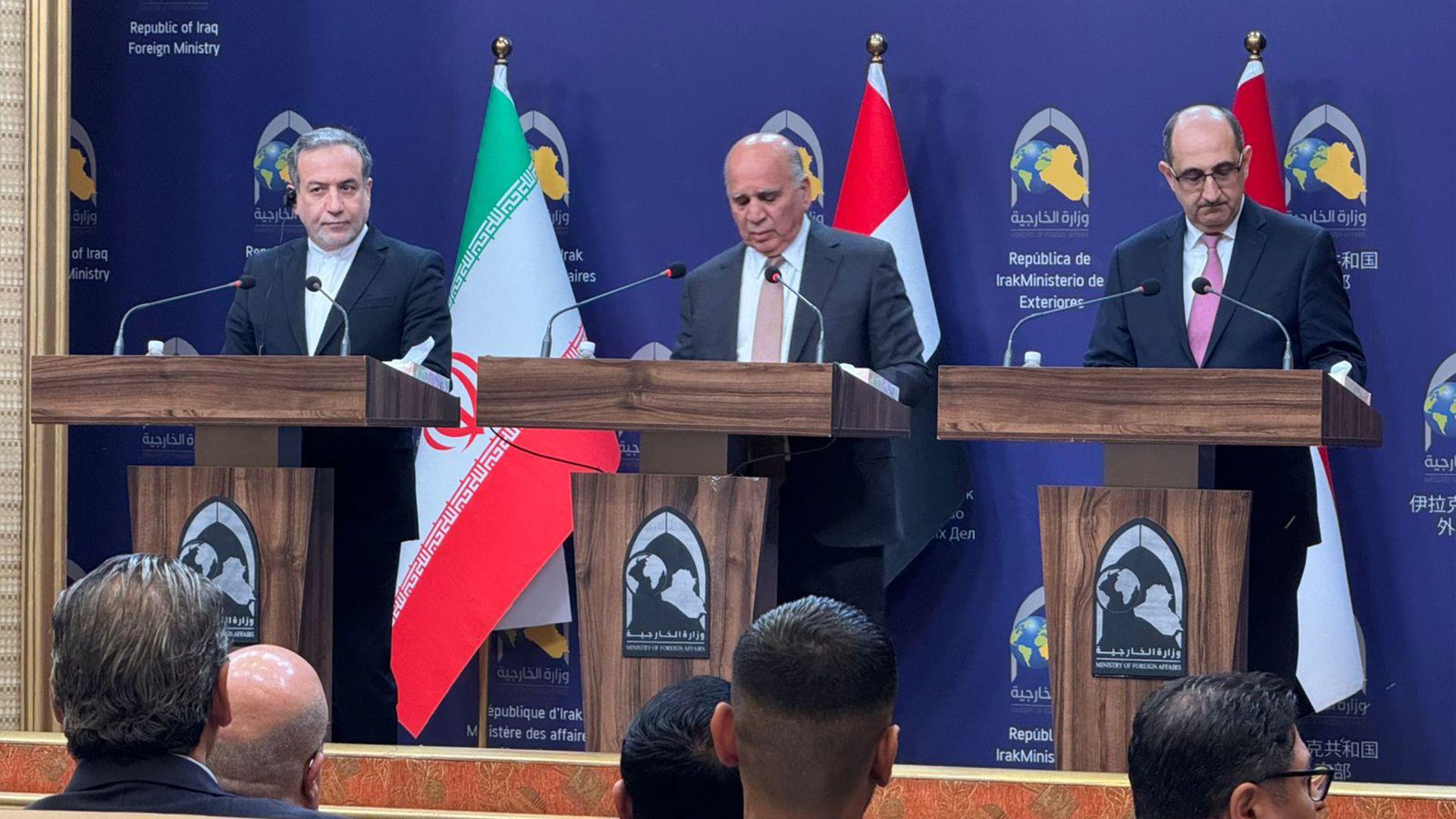 کۆنگرەی رۆژنامەوانی وەزیرانی دەرەوەی عیراق و ئێران و سوریا بەڕێوەچوو