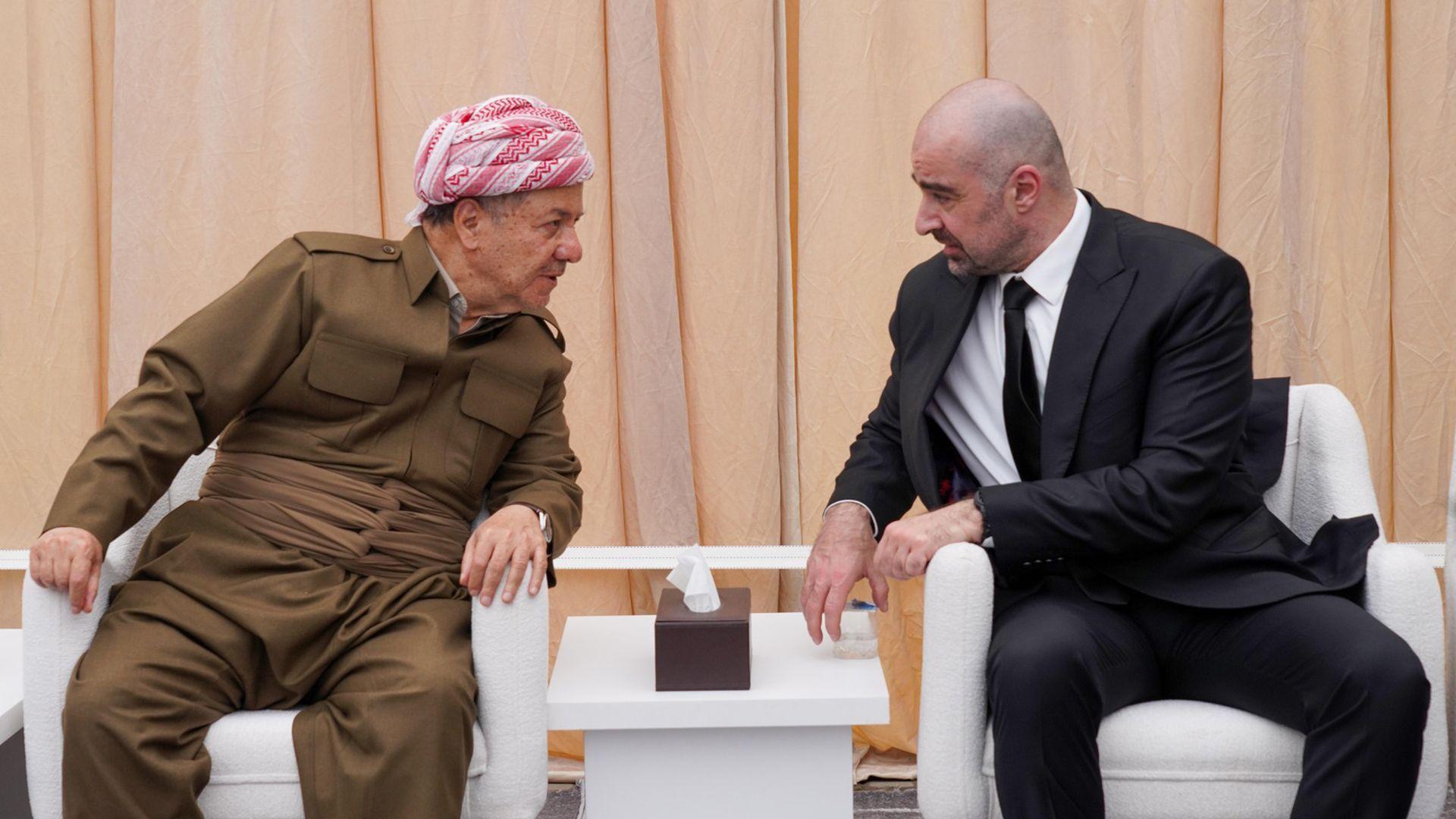 بافڵ جەلال تاڵەبانی و مەسعود بارزانی لە پیرمام كۆبوونەوە