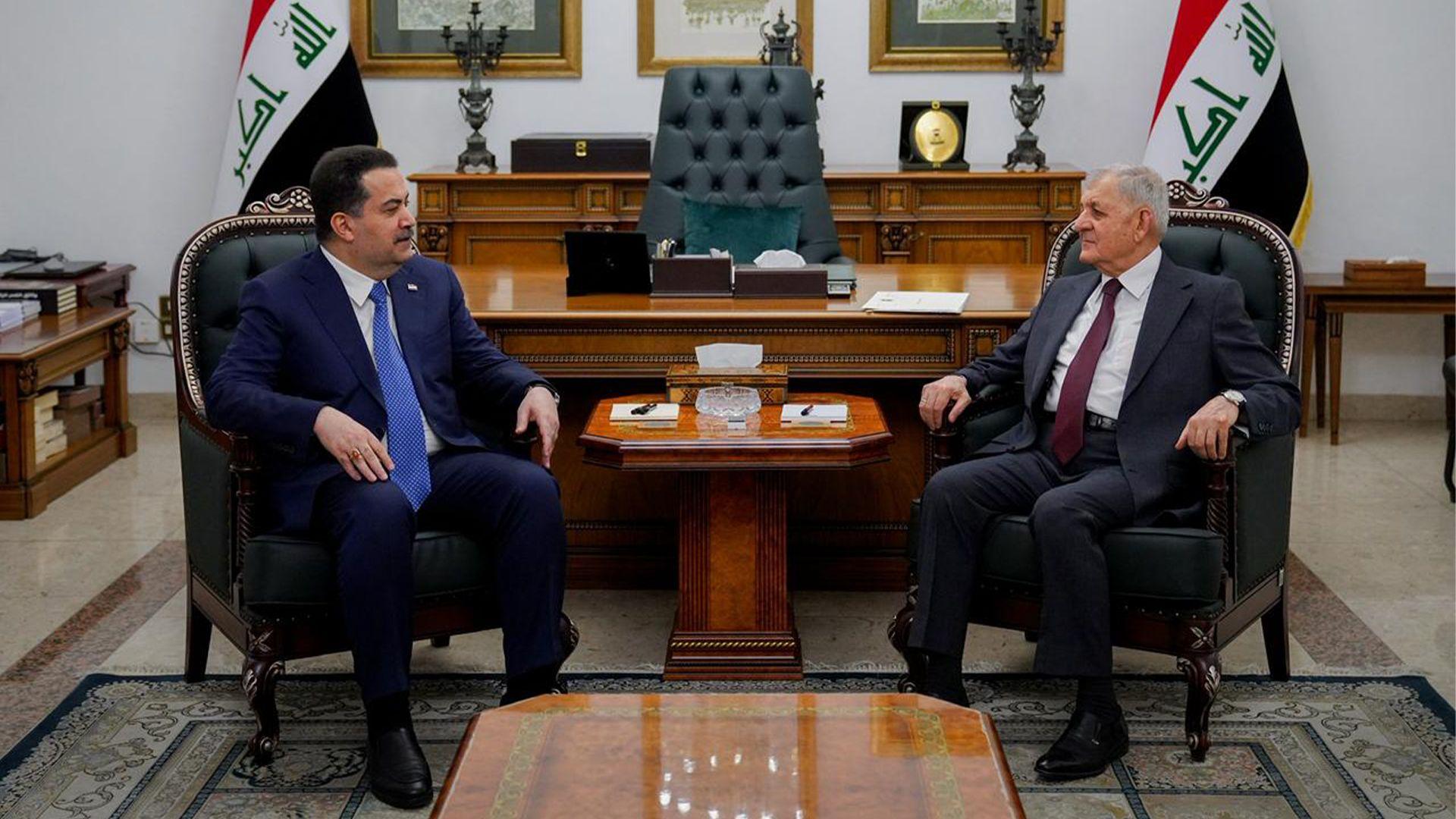 سەرۆک کۆمار پێشوازی لە سەرۆک وەزیرانی عیراق دەکات