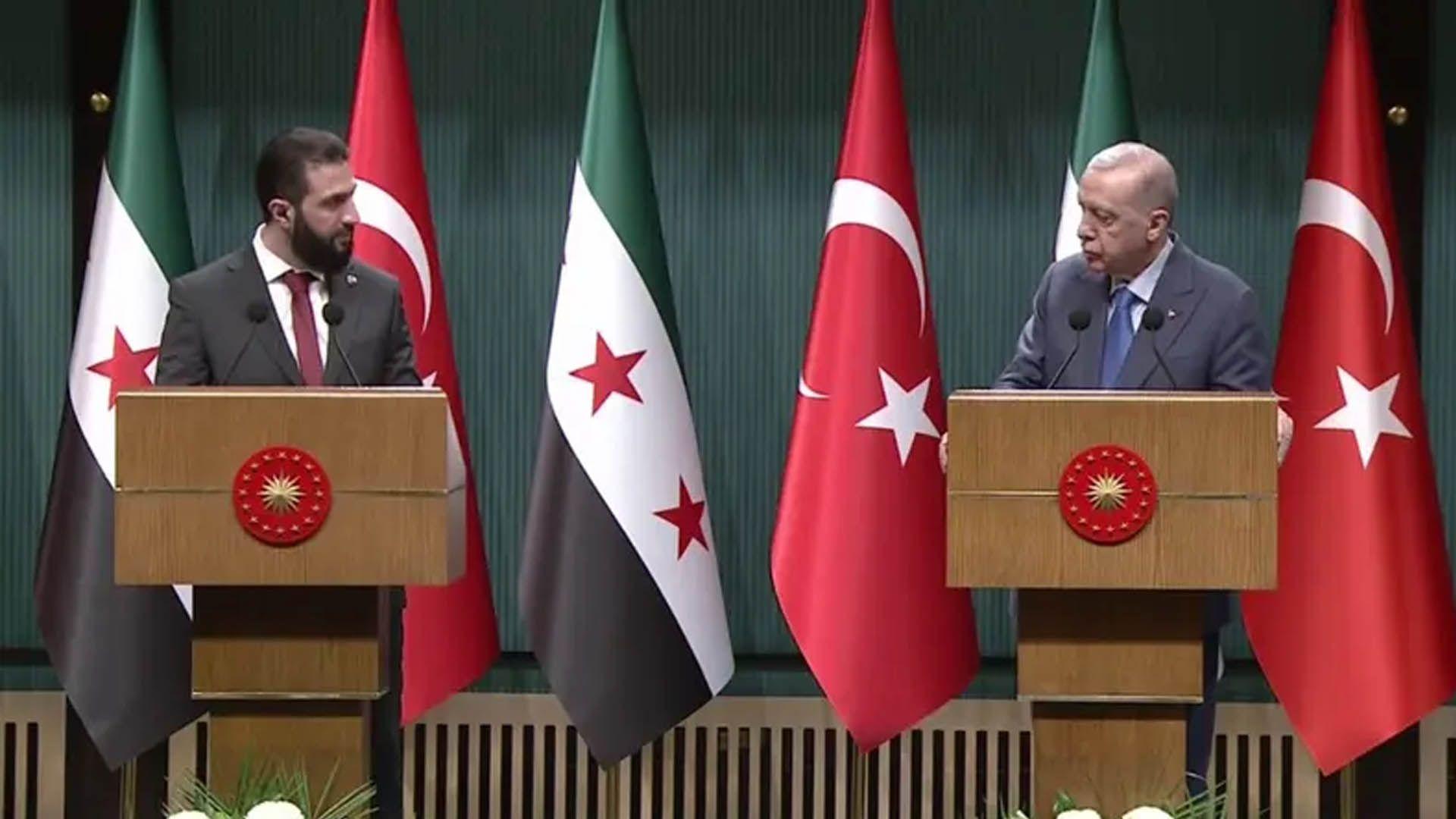 ئەردۆغان و ئەحمەد شەرع لە ئەنقەرە كۆبوونەوە