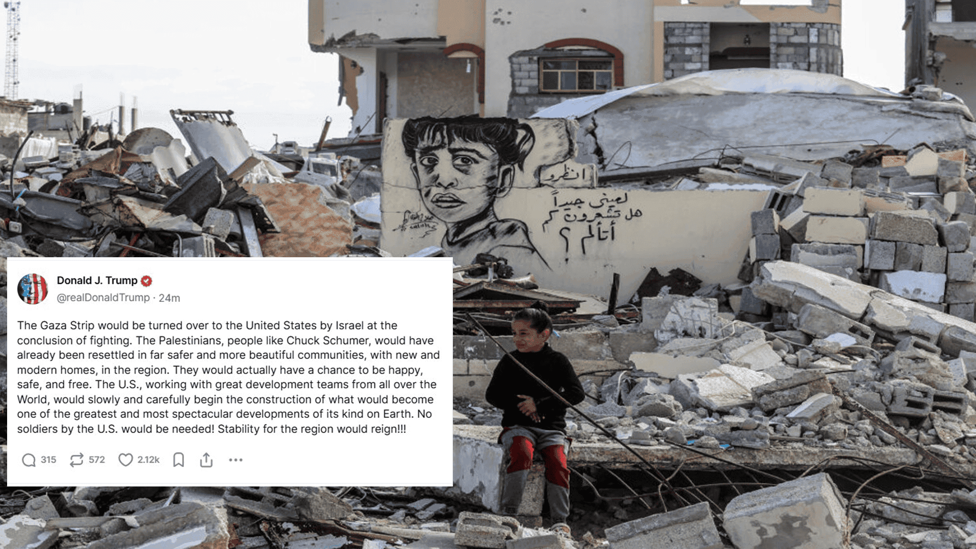 ترەمپ: ئیسرائیل لە دوای شەڕ غەززە تەسلیمی ئەمریکا دەکات