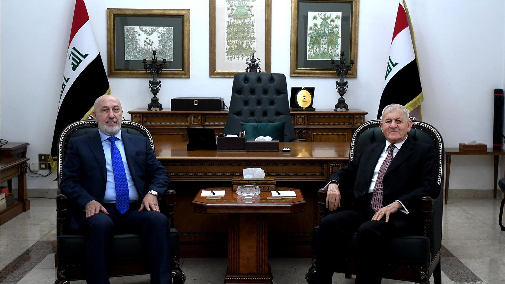 سەرۆک کۆماری عیراق پێشوازی لەبەرپرسی مەکتەبی سیاسی یەکێتیی نیشتمانیی کوردستان کرد