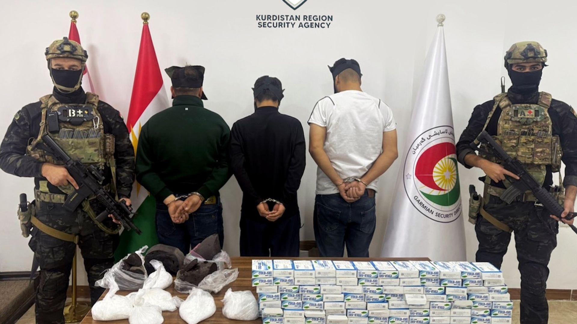 دەزگای ئاسایشی هەرێم دەستگیرکردنی سێ بارزگانی مادەی هۆشبەری لە شاری کەلار راگەیاند