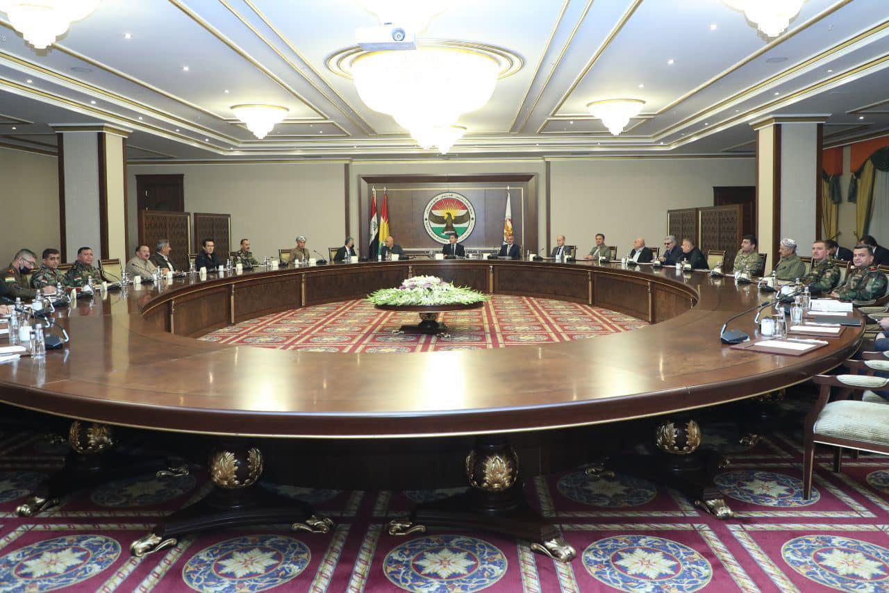 سەرۆكایەتی هەرێم و وەزیرانی پێشمەرگەو ناوخۆ و فەرماندەكانی پێشمەرگە كۆبوونەوە